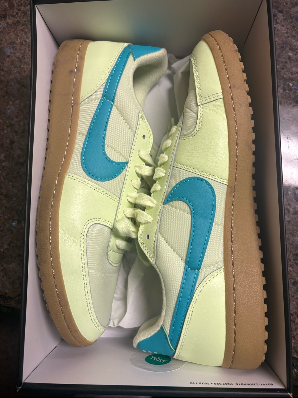 Nike Low-Top Sneakers in Lime Green with Teal Swoosh